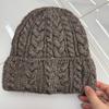 Autumn and winter new big head circumference twist wool hat men's and women's pullover hat wool hat knitted ear protection warm cold hat