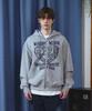 Maison Mined Doodle Heart Hoodie Zip Up Melange Gray