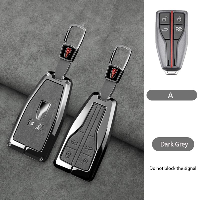 Zinc Alloy Car Key Cover Case Shell Holder Protector for Hongqi HS5 HS7 HS E HS9 Logo Keychain Bag Set Interior Accessories