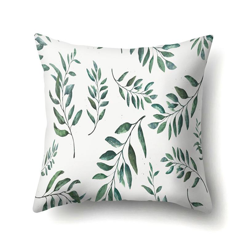 Polyester Pillowcase Nordic Plant Ins Style Flower Print Peach Leather Velvet Pillowcase