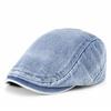 Vintage Washed Denim Flat Cap Dad Distressed Jean Newsboy Hat Men's Casual Style Berets Woman Fashion Ivy Cap