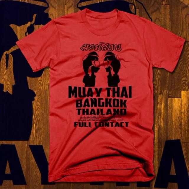 Muay Thai T-shirt MMA, UFC, Jiu Jitsu Fight Club Thai Box Sak Yant Tattoo Red XL