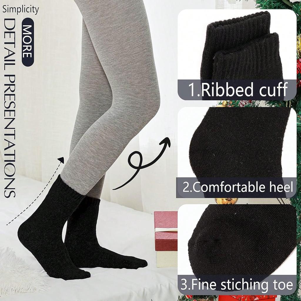Calcetines para HOMBRE Térmicos Cálidos Invierno Nieve Calcetines Acogedores Tripulación Cabaña Cómodos Mujeres Calcetines de Trabajo Paquete