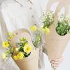 10 Stück Henkel Kraftpapier Blumenbeutel Blumenverpackung Geschenk Blumenverpackungsboxen für Zuhause Hochzeit Party Dekoration
