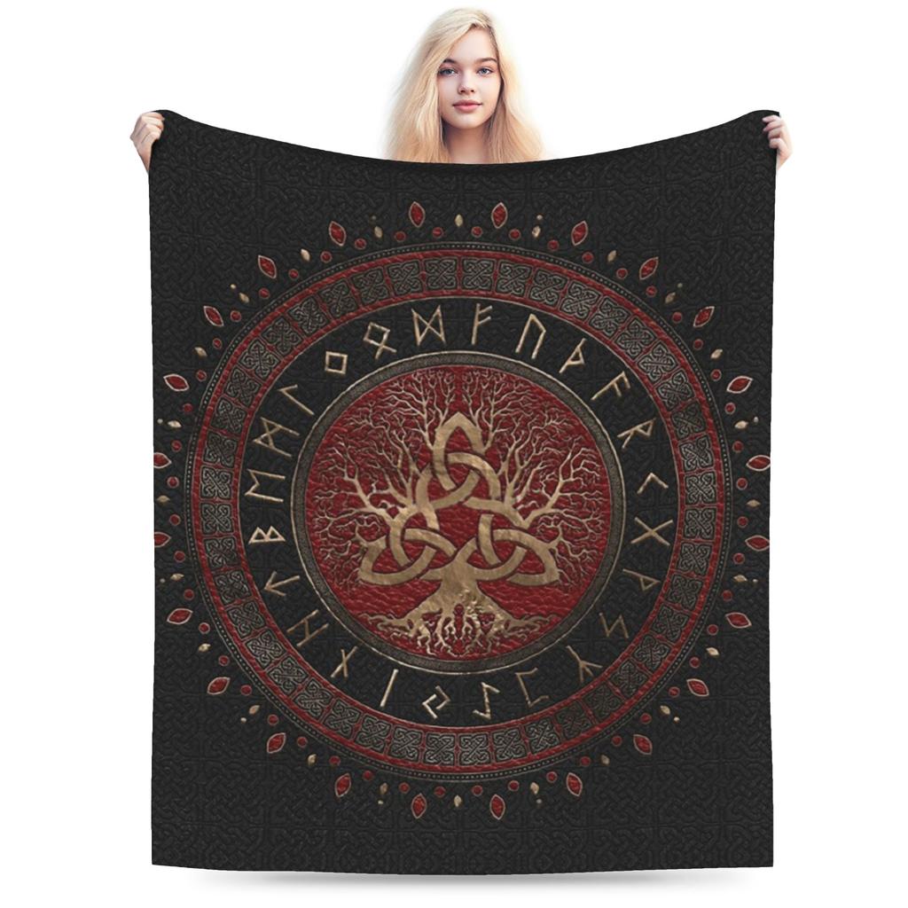 Tree Of Life Yggdrasil Amethyst Flannel Blankets Vikingg Awesome Throw Blanket For Sofa Bedding Lounge 200X150Cm Rug Piece