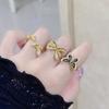Medieval Vintage Enamel Ribbon Bow Ring Women'S Niche High-End Butterfly Index Finger Ring
