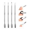 Cuticle Pusher Cuticle Treatment Set, 4 Types, Cuticle Pusher, Double-sided Cuticle Treatment, Made of Stainless Steel, Durable, Easy To Operate Even