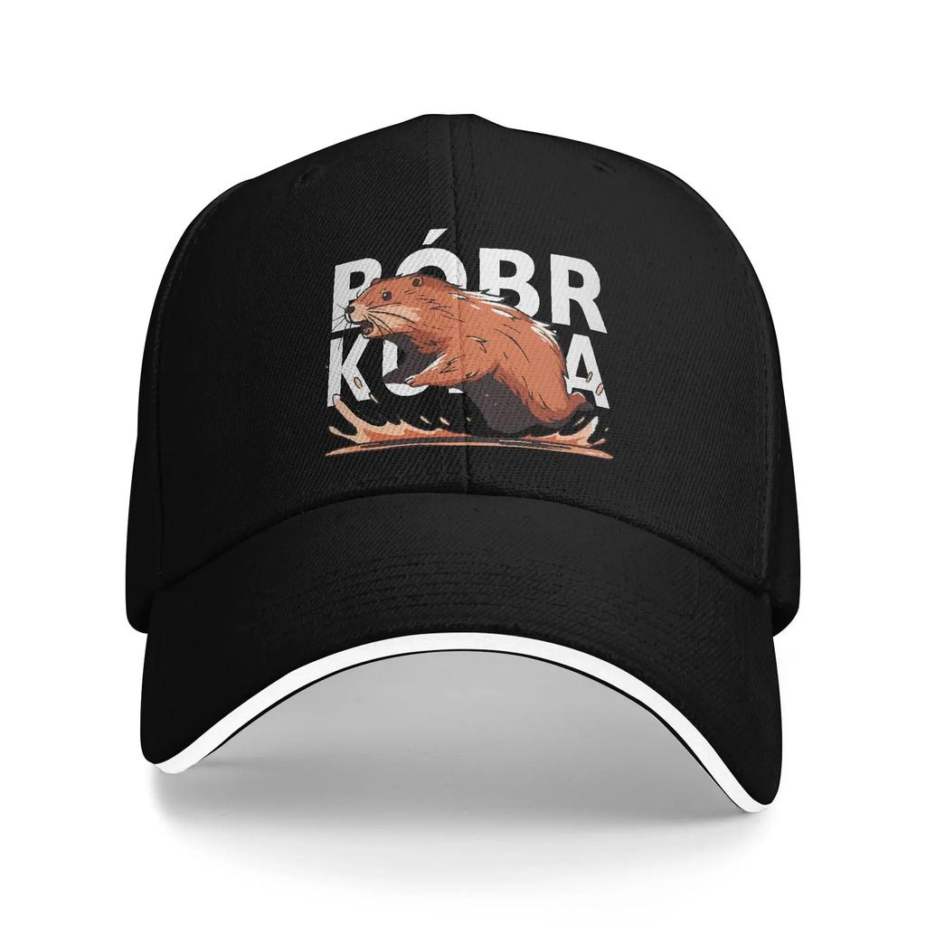 Summer Casual Baseball Cap Synthwave Polish Beaver Meme Bobr Bober Kurwa Outdoor Sport Hot Sale  Fitted Retro Baseball Caps