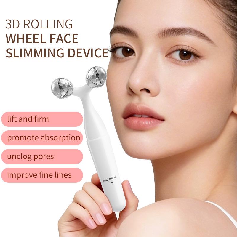 3D Electric Facial Slimming Device - V-Face Vibrating Roller Massager