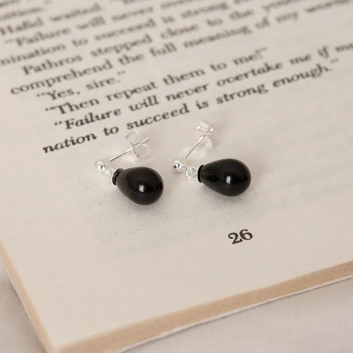 [silver925] Onyx Droplet Earring