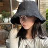 Solid Color Panama Sun Cap Large Brim Outdoor Fisherman Hat Fashionable Cotton Basin Hat  Winter