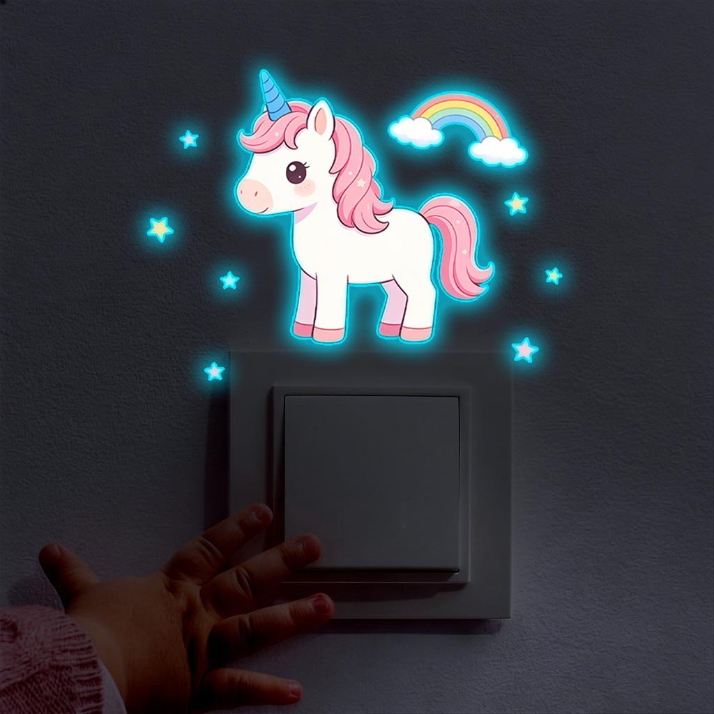 Creative Unicorn Luminous Living Room Bedroom Study Wall Decoration Stickers