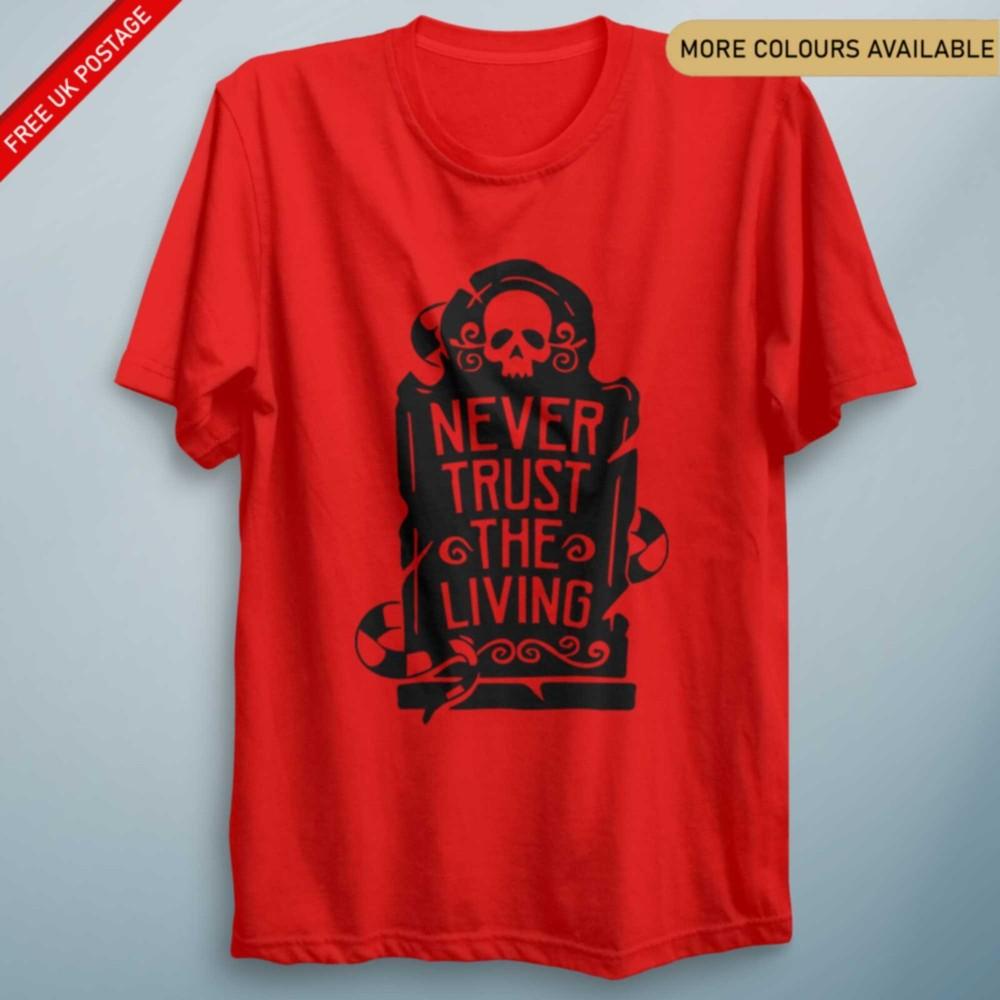 Beetlejuice Never Trust The Living TShirt Betelgeuse Retro Funny T Shirt S