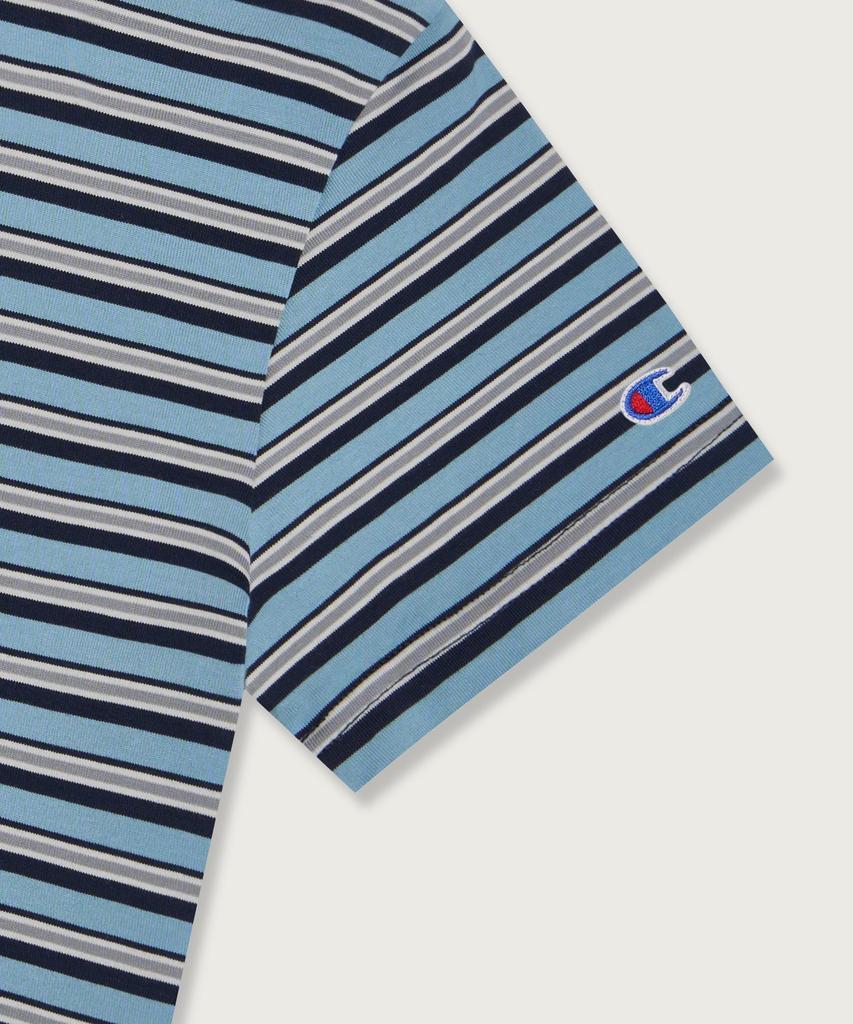 CHAMPION Women'S C-Logo Striped T-Shirt Blue