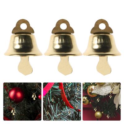 120Pcs Christmas Bell Hanging Pendant Decorations Mini Golden Bell DIY Ornament for Christmas Tree Holiday Season Decor
