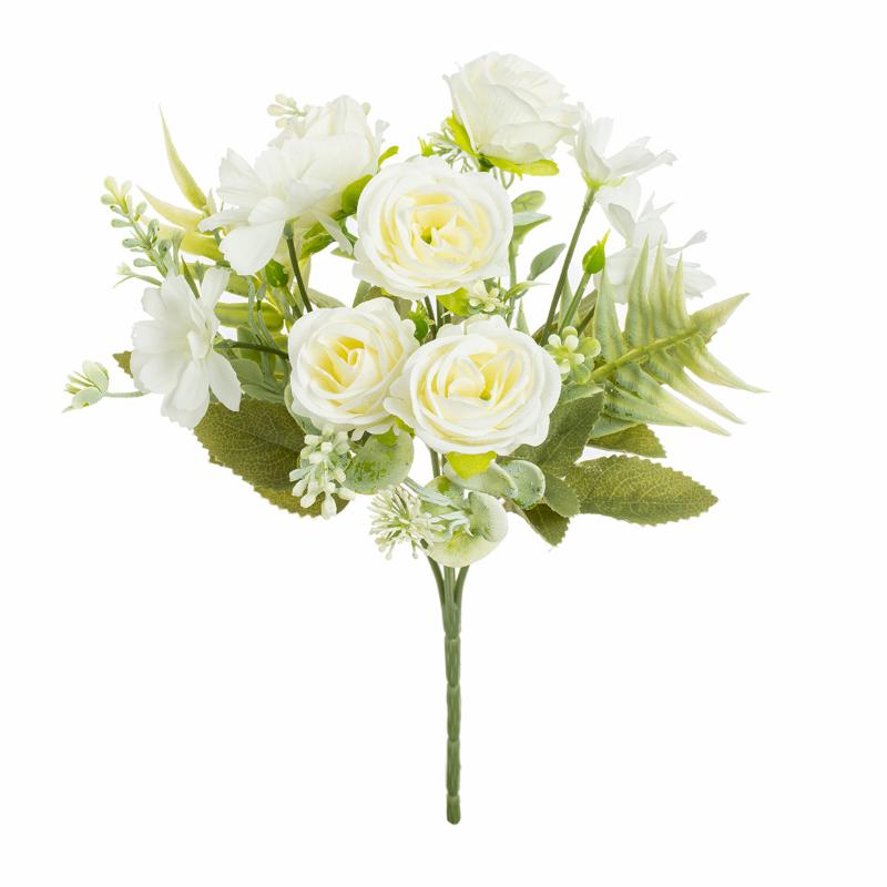 1Pc Artificial Flowers Wedding Home Bedroom Decoration Bridal Bouquet Garden Fake Silk Roses Hydrangeas Vase For Board Outdoors