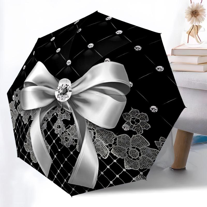 

1pc Diamond Bow Automatic Open/Close Umbrella - Compact Travel Umbrella, Gift for Birthdayyy251208133
