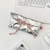 Sweet Quilted Bow Love Flap Pencil Case Organizer Coin Purse  Girly Cosmetic Bag Women Portable Sundries Storage Bag Gift