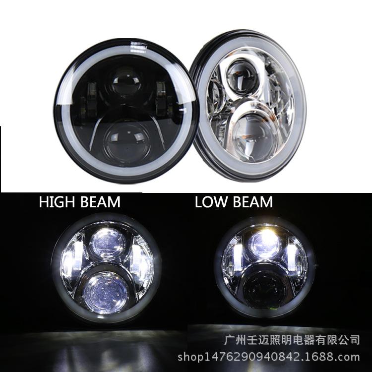 Wrangler 60W 7-inch RGB LED Car Headlights with Bluetooth Control and High Brightness