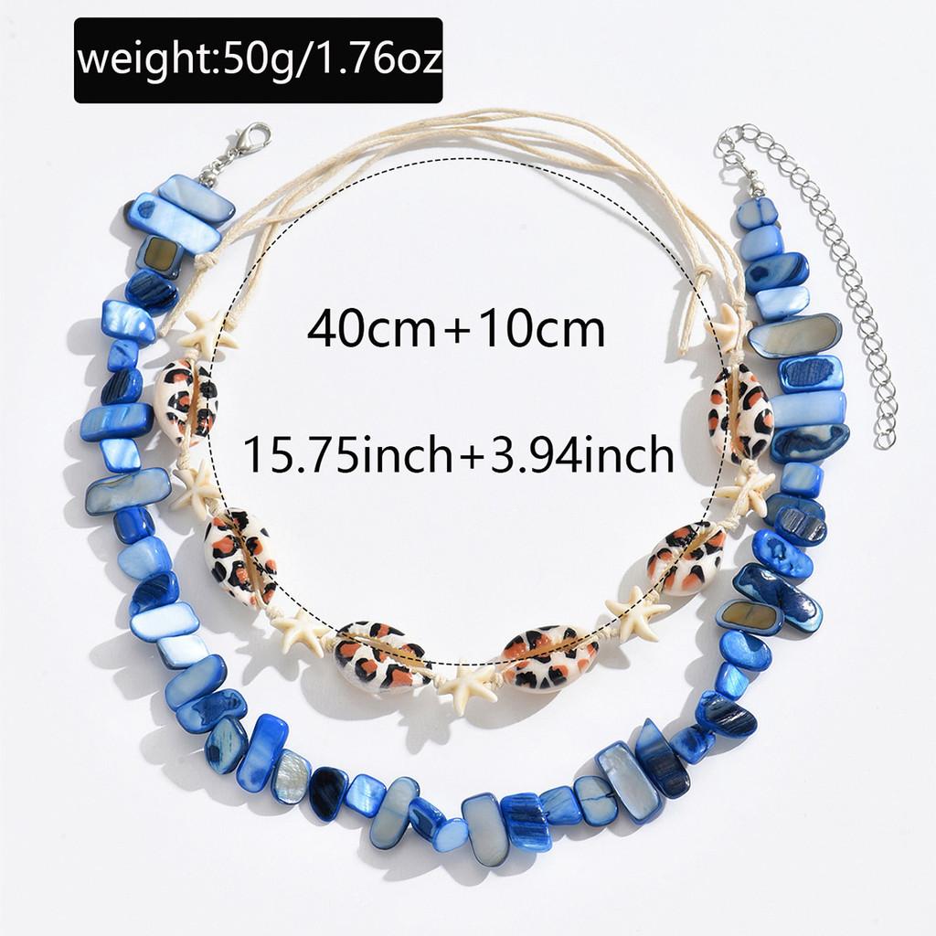 Handmade Shell Pendant Necklace With Multilayer Chain Natural Beach Jewelry For Women