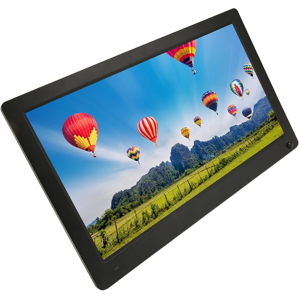 15.6-inch Digital Photo Frame, Electronic Digital Photo Frame, 16:9 IPS Display, Background Music, 100-240V (US Plug)