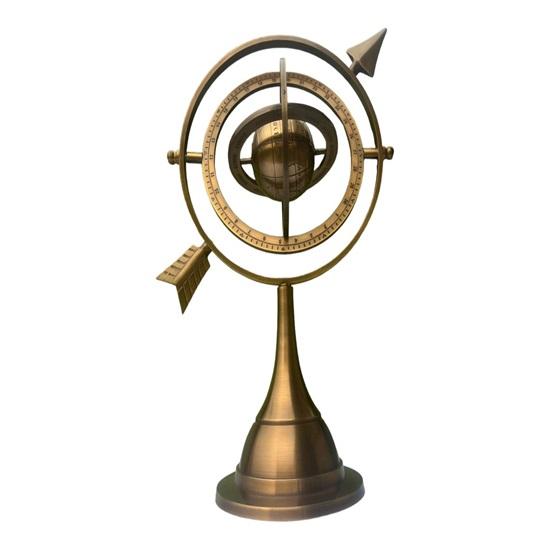 26.67 Cm Brass Armillary Sphere Style Celestial Globe-Astrolabe Navigation Decor Educational Desk Ornament Nautical Graduation, Birthday Gift