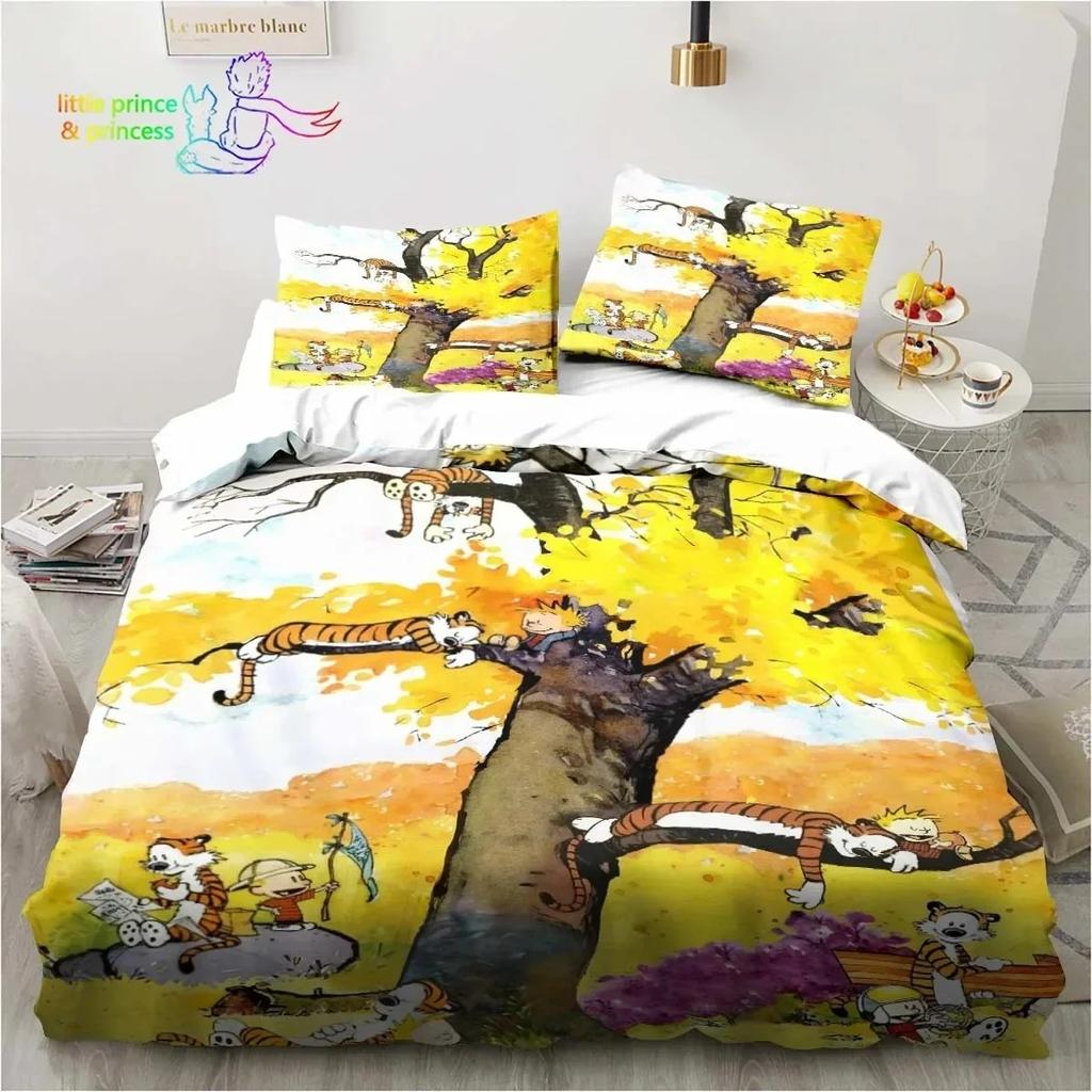Cartoon Calvin Hobbes 3D Print Bedding Set Single Twin Full Queen King Size Bed Set Adult Kid Bedroom Bedding Gift