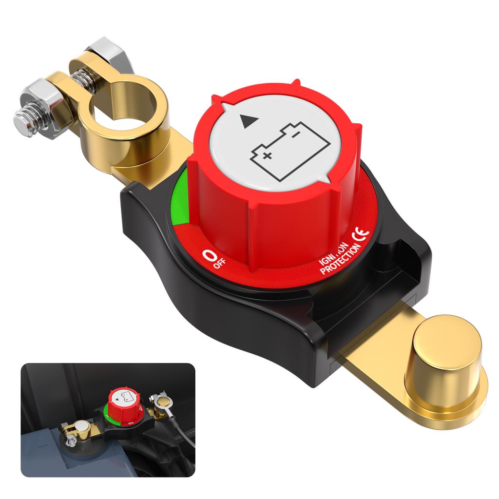 Top Post Battery Disconnect Switch 12V-48V Battery Kill Switch Negative on/Off Battery Switch for Cars Vehicles RVs and Boats