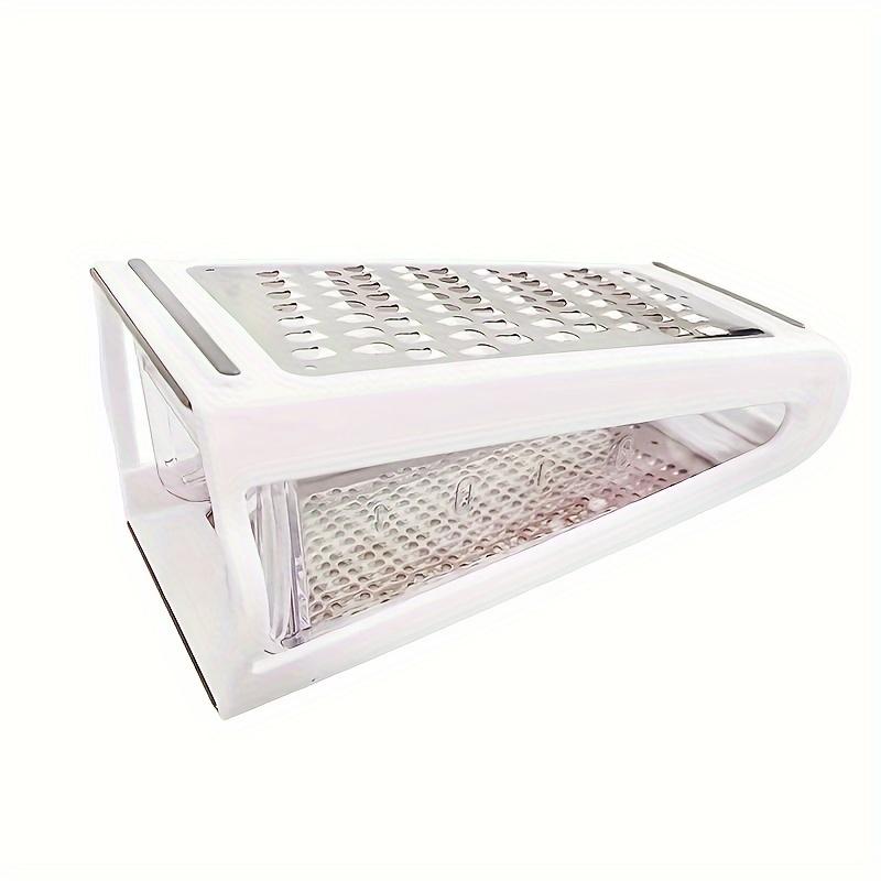 Durable Stainless Steel Double-Sided Cheese Grater with Container - Efficient Food Prep Tool for Vegetables, Carrots, Cucumbers - Space-Saving