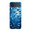 Transparente Handyhülle für Samsung Galaxy Z Flip 3 4 5 6 7 Harte Falt-PC Z Flip3 Flip4 Hülle Sardinen Wasserprodukt