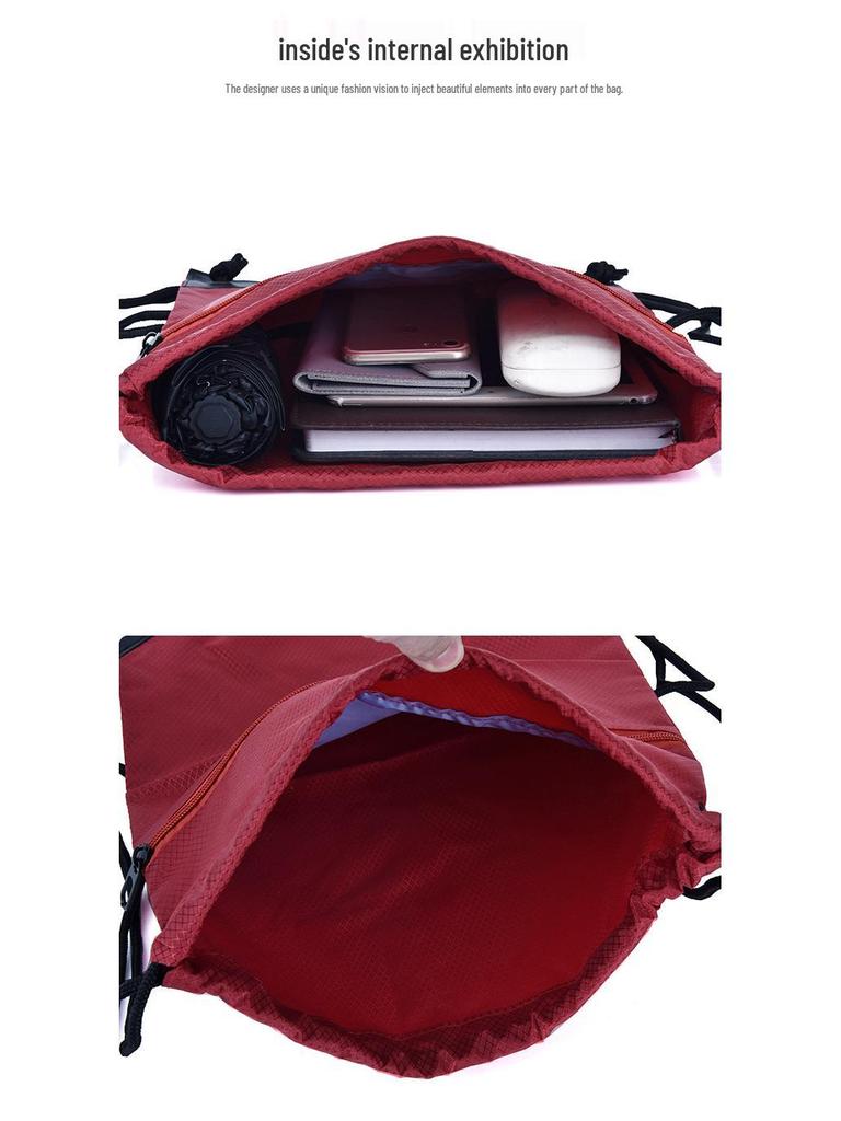 Unisex Oxford Waterproof Drawstring Backpack - Gym & Outdoor Use