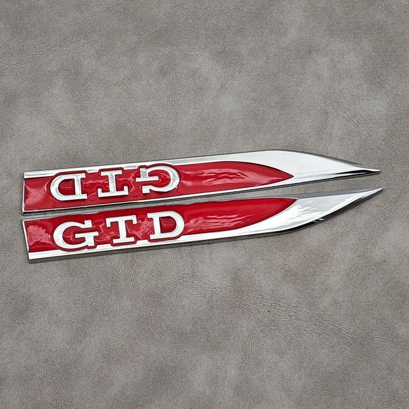 VW GTI GOLF 2026 Hot For VW VOLKSWAGEN 2Pcs Red Black Metal Logo GTD Emblem Car Fender Side Badge For Volkswagen VW Golf 7 6 5 4