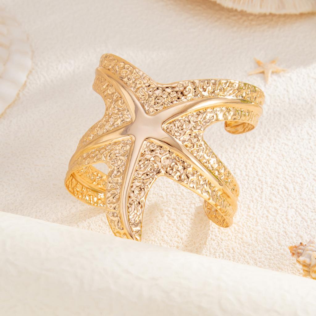 Ocean Wind Metal Pen Starfish Bracelet Bracelet Exaggerated Design Sense Open Bracelet Female