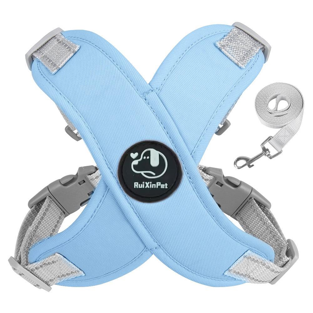 Reflective Dog Vest Harness Leash Set Soft Adjustable No Pull Pet Puppy Chest Strap for Small Medium Dogs Cats Pug Daily Walking