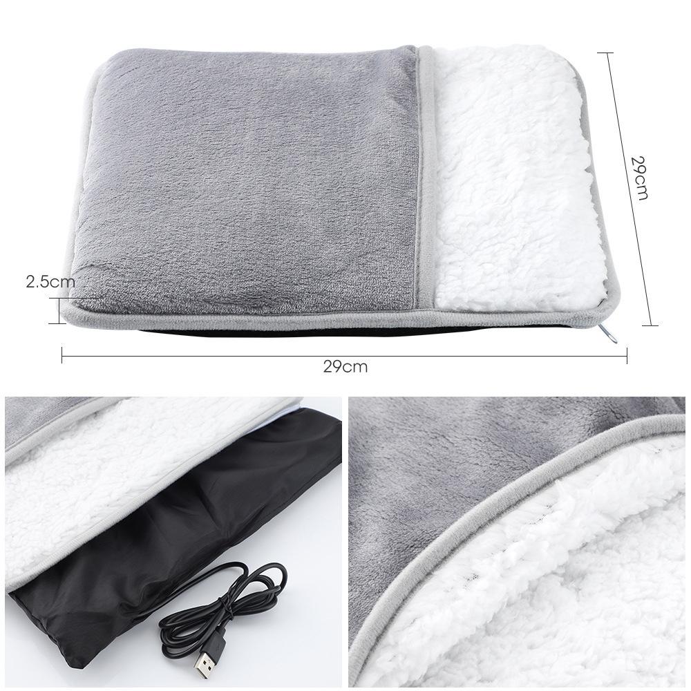 USB Electric Foot Heating Pad Feet Warmer Heater Household Soft Plush Thermal Blanket Foot Warming Mat Home Office Bedroom