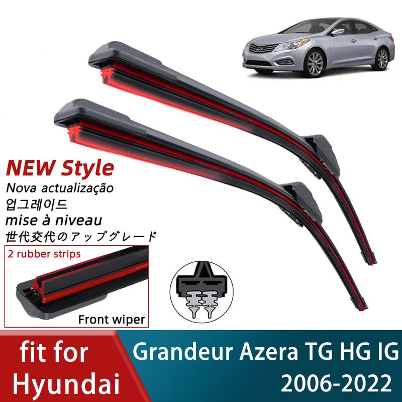 Double Rubber Car Wiper for Hyundai Grandeur Azera TG HG IG Front Wiper Blades Brushes Cutter Accessories Windscreen Wipers Part Azera TG(2006-2011)
