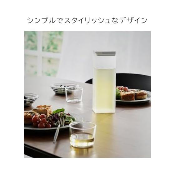 Yamazaki Jitsugyo (Yamazaki) Cold Water Bottle with Water Splash Prevention Filter That Can Be Poured from Both Sides [Set of 2] Pitcher Slim 1.2L
