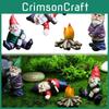 Creative Miniature Naughty Gnome Statues Set For Colorful Garden Ornamentation