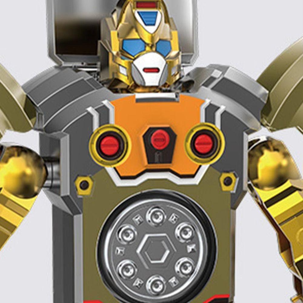 4pcs/bag 2 in 1 Fingertip Decompression Toy ABS Fingertip Gyro Deformed Robot Fidget Gyro  Office