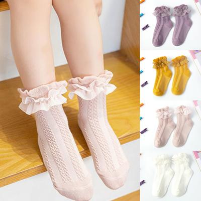 1 Paar Kleinkind-Socken, reine Farbe, bequeme Tanzsocken, Rüschenstrümpfe für den Heimgebrauch
