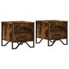 VidaXL Bedside Tables 2 Pcs Smoked Oak 40x41x40 Cm Engineered Wood, Side Table, Bedside Cabinet, Side Table for 848509