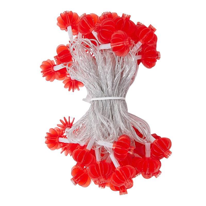 Solar-Powered Red Lantern String Lights for Spring Festival Courtyard Decoration