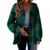 Women's Fashion 2026 New Autumn and Winter Pocket Plaid Jacket Button Plush Jacket for Warmth, Leisure and Elegance