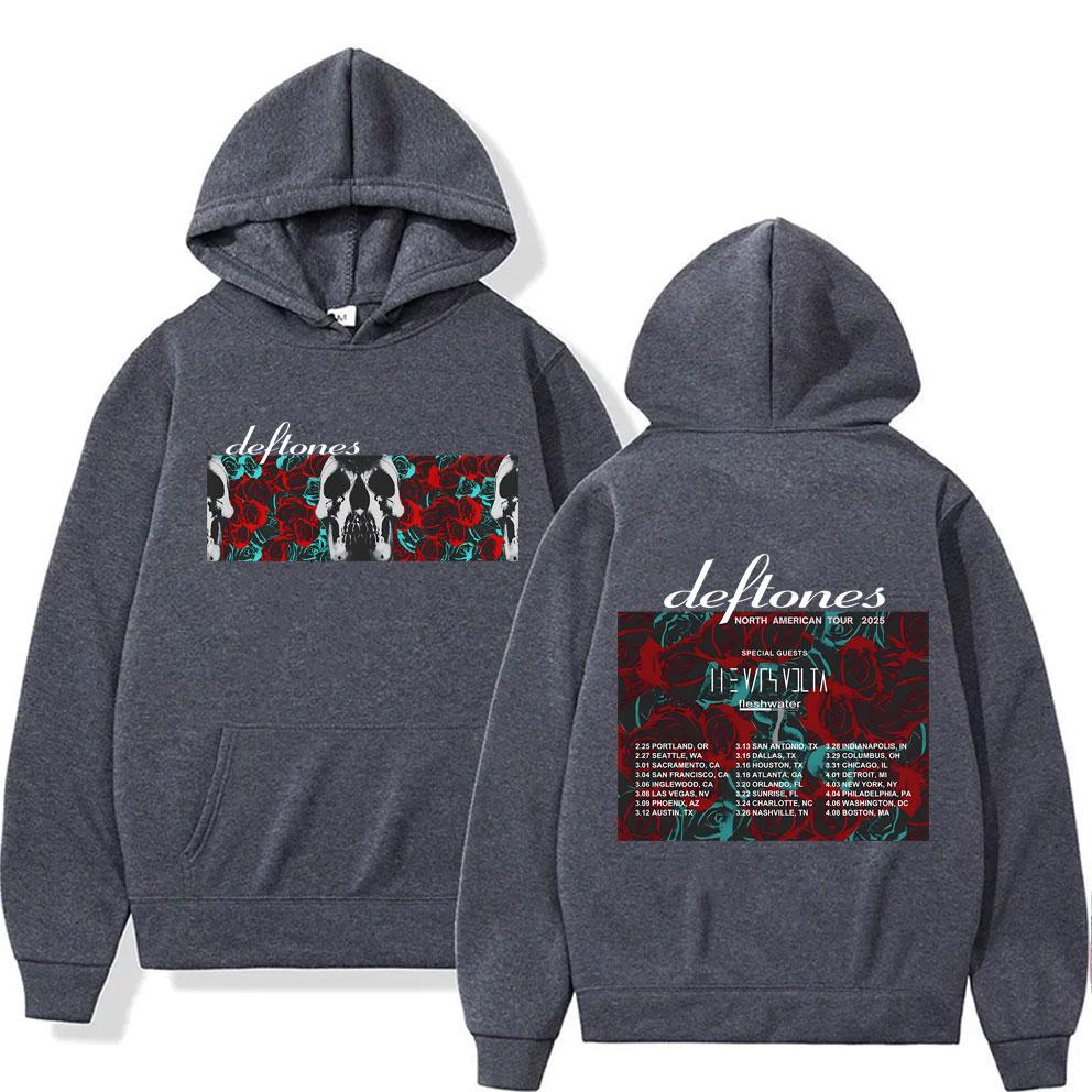 Rock Band Deftones North American Tour 2025 Hoodie Men Women Retro Alternative Heavy Metal Sweatshirt Unisex Oversized Hoodies