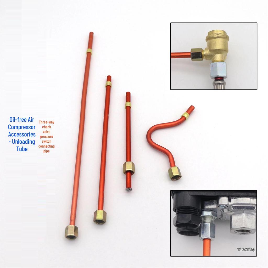 6mm Air Compressor Unloading Tube with Check Valve & Pressure Switch Connection