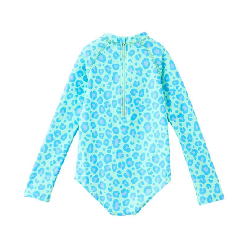ASK JUNIOR Girls' UV Protection Leopard Print One-Piece Swimsuit