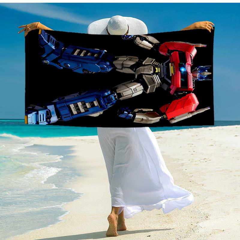 Ultra-Soft Beach Towel with Optimus Prime Theme,Ideal for Pool - Camping, Diving - Perfect Travel Essential, Vibrant Beach Towel.