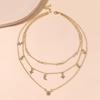 European & American Retro Eight-Pointed Star Pendant Necklace – Minimalist Multi-Layer Choker Jewelry for Women
