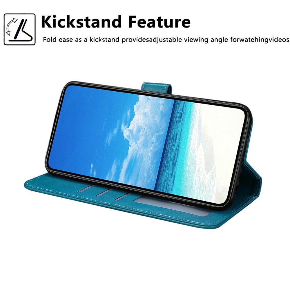 Portemonnaie-Hülle für Galaxy A55 5G - Leder/PU, Blau, Mit Lanyard