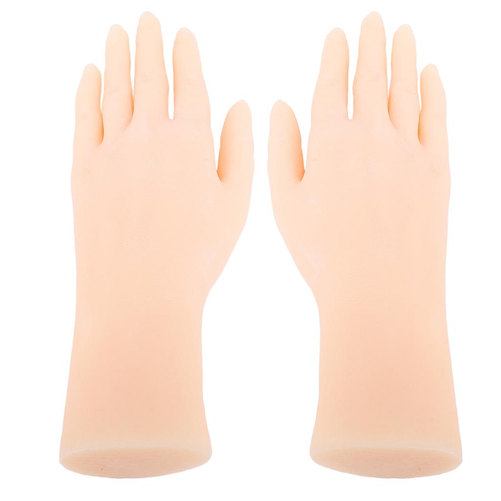 Silicone Model Hands Molding Female Mannequin Hands Pair for Manicurist Nails Practice Jewelry